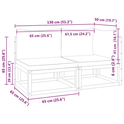 vidaXL Gartensofa mit Kissen 2-Sitzer Holz Akazie & Seil