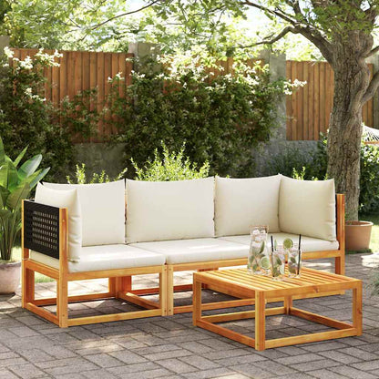 vidaXL Gartensofa-Ecke mit Kissen Holz Akazie & Rattan