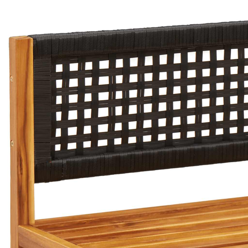 vidaXL Gartensofa ohne Armlehnen mit Kissen Holz Akazie & Rattan