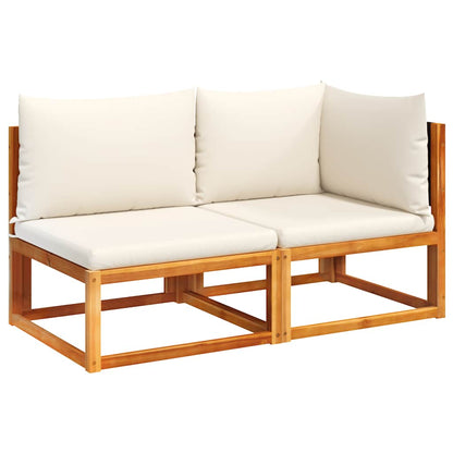 vidaXL Canapé de jardin 2 places avec coussins Bois d'acacia et rotin