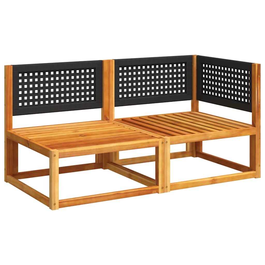vidaXL Canapé de jardin 2 places avec coussins Bois d'acacia et rotin