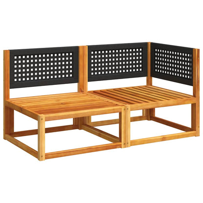 vidaXL Canapé de jardin 2 places avec coussins Bois d'acacia et rotin