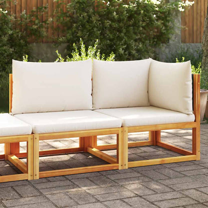 vidaXL Canapé de jardin 2 places avec coussins Bois d'acacia et rotin