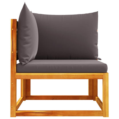 vidaXL Canapé d'angle de jardin avec coussins, bois d'acacia et rotin