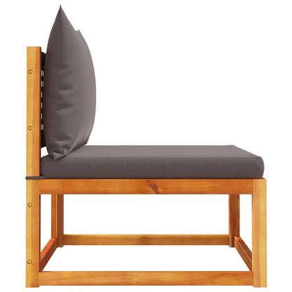 vidaXL Gartensofa ohne Armlehnen mit Kissen Holz Akazie & Rattan