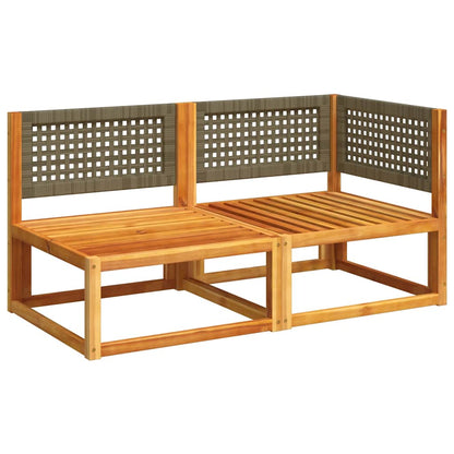 vidaXL Gartensofa mit Kissen 2-Sitzer Holz Akazie & Rattan