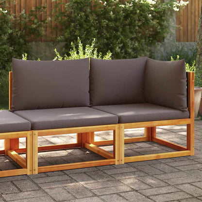 Gartensofa mit Kissen 2-Sitzer Holz Akazie & Rattan