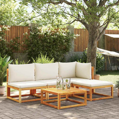 vidaXL Canapé de jardin sans accoudoirs avec coussins Bois d'acacia et rotin