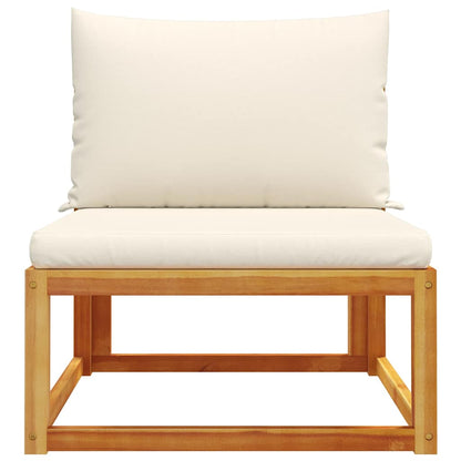vidaXL Canapé de jardin sans accoudoirs avec coussins Bois d'acacia et rotin