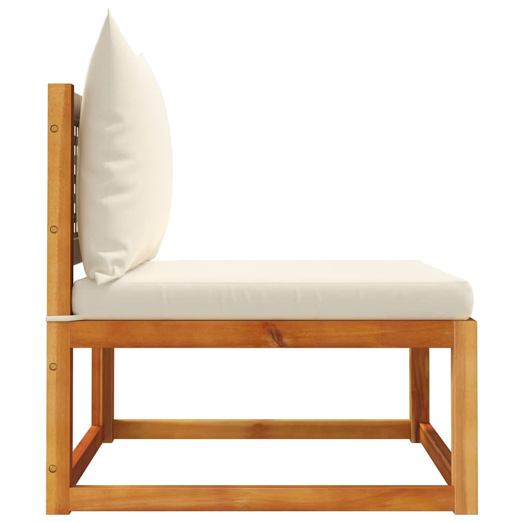 vidaXL Canapé de jardin sans accoudoirs avec coussins Bois d'acacia et rotin