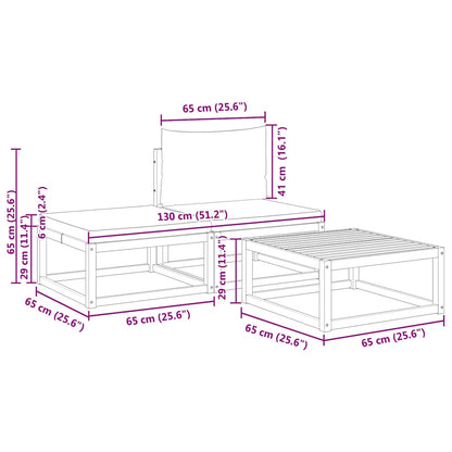 vidaXL Ensemble de canapés de jardin 3 pcs avec coussins Bois d'acacia et rotin