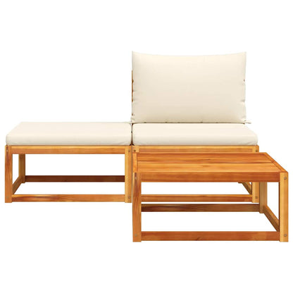 vidaXL Ensemble de canapés de jardin 3 pcs avec coussins Bois d'acacia et rotin