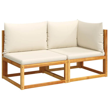 vidaXL Canapé de jardin 2 places avec coussins en bois d'acacia et rotin