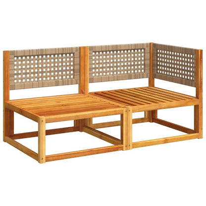 vidaXL Canapé de jardin 2 places avec coussins en bois d'acacia et rotin