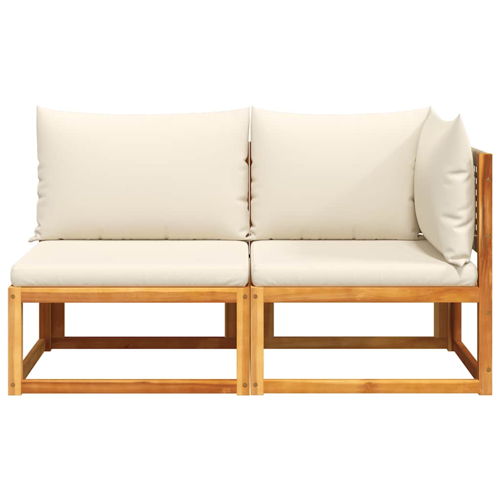 vidaXL Canapé de jardin 2 places avec coussins en bois d'acacia et rotin