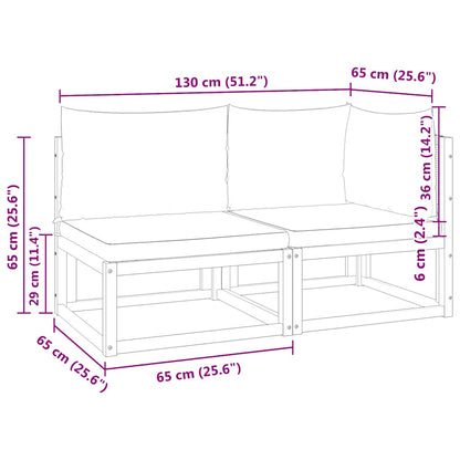 vidaXL Canapé de jardin 2 places avec coussins en bois d'acacia et rotin