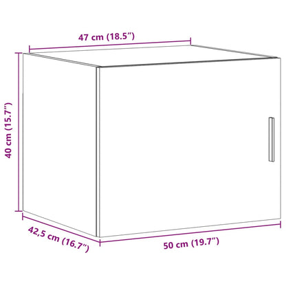 vidaXL Armoire murale chêne fumé 50x42,5x40 cm bois d'ingénierie