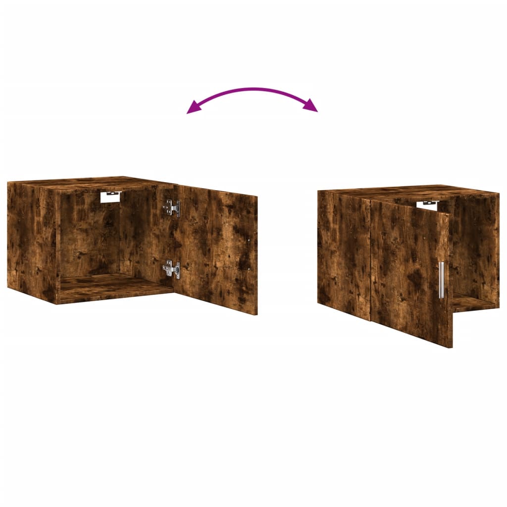 vidaXL Armoire murale chêne fumé 50x42,5x40 cm bois d'ingénierie