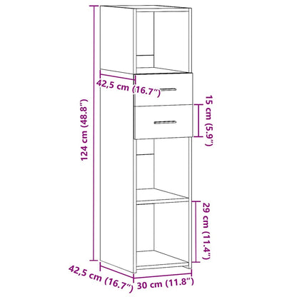 vidaXL Highboard Sonoma-Eiche 30x42,5x124 cm Holzwerkstoff