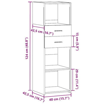Highboard Sonoma-Eiche 40x42,5x124 cm Holzwerkstoff