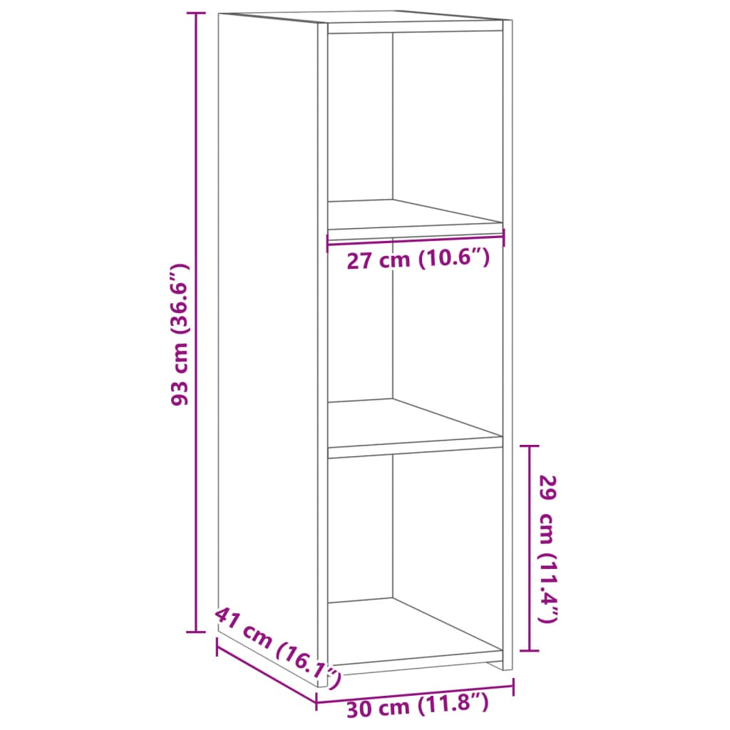 vidaXL Commode marron aspect chêne 30x41x93 cm Bois d'ingénierie