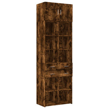 vidaXL Armoire haute chêne fumé 70x42,5x225 cm bois d'ingénierie