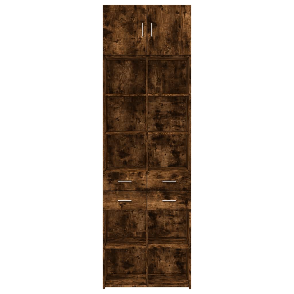 vidaXL Armoire haute chêne fumé 70x42,5x225 cm bois d'ingénierie