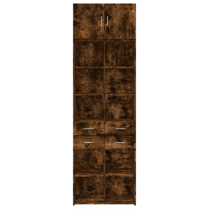vidaXL Armoire haute chêne fumé 70x42,5x225 cm bois d'ingénierie