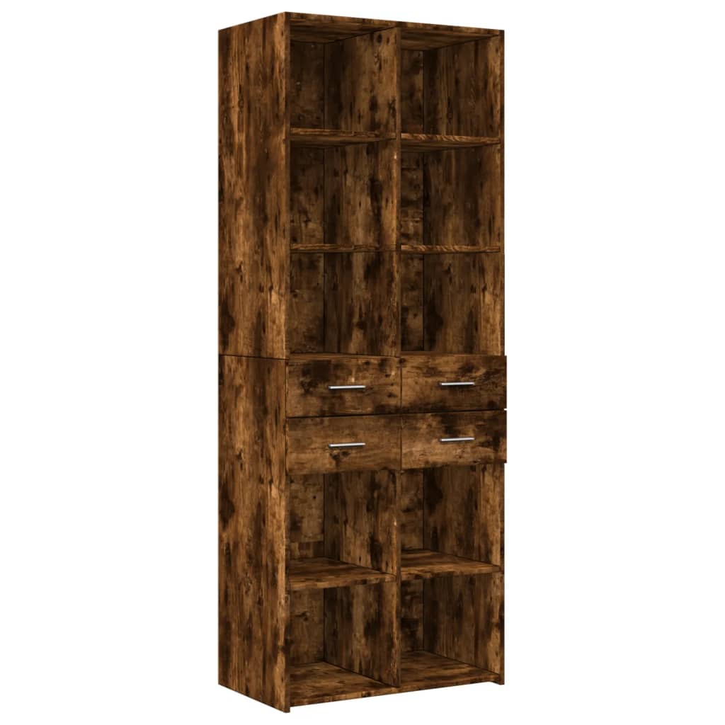 vidaXL Armoire haute chêne fumé 70x42,5x225 cm bois d'ingénierie