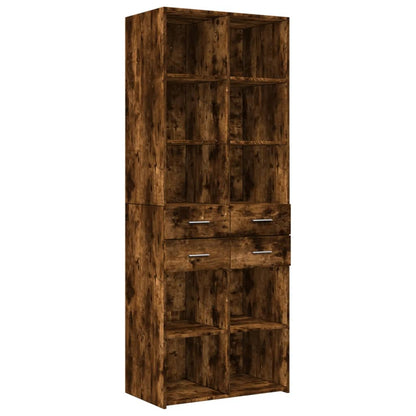 vidaXL Armoire haute chêne fumé 70x42,5x225 cm bois d'ingénierie