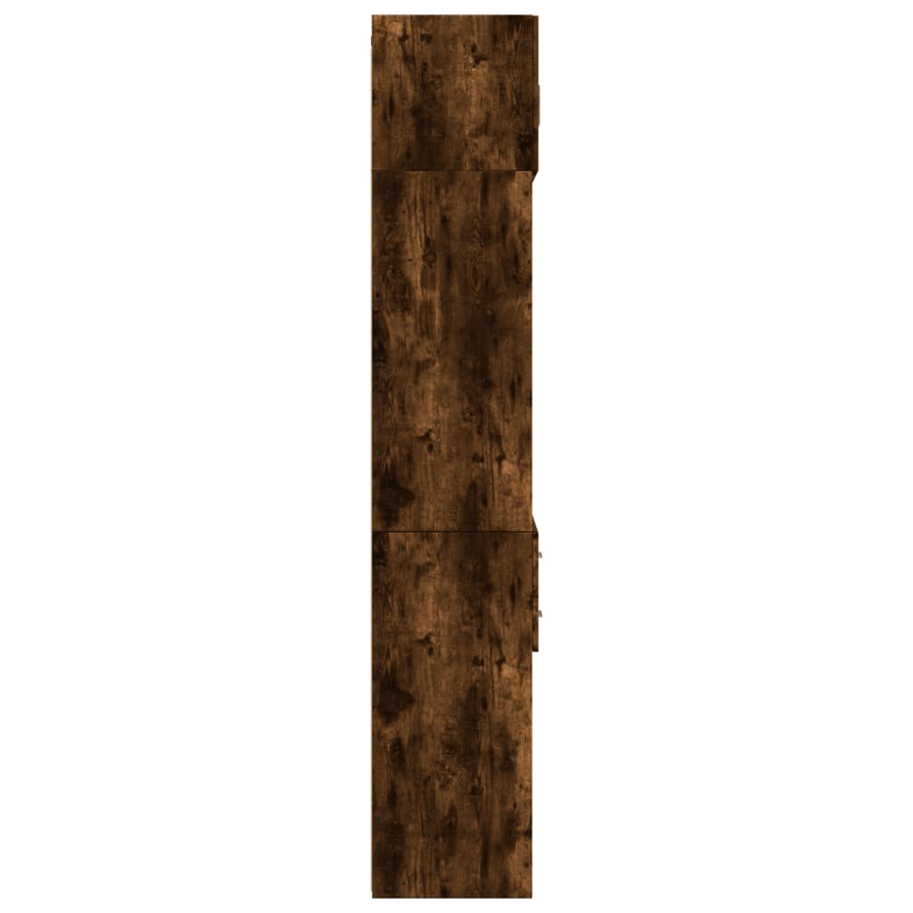 vidaXL Armoire haute chêne fumé 70x42,5x225 cm bois d'ingénierie
