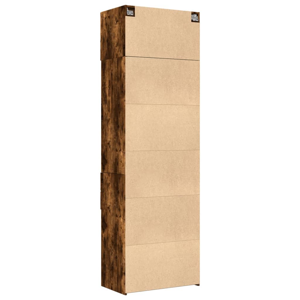 vidaXL Armoire haute chêne fumé 70x42,5x225 cm bois d'ingénierie