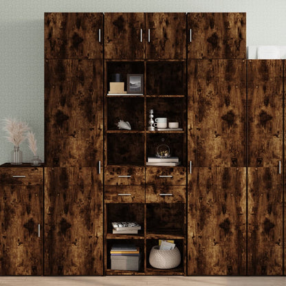 vidaXL Armoire haute chêne fumé 70x42,5x225 cm bois d'ingénierie