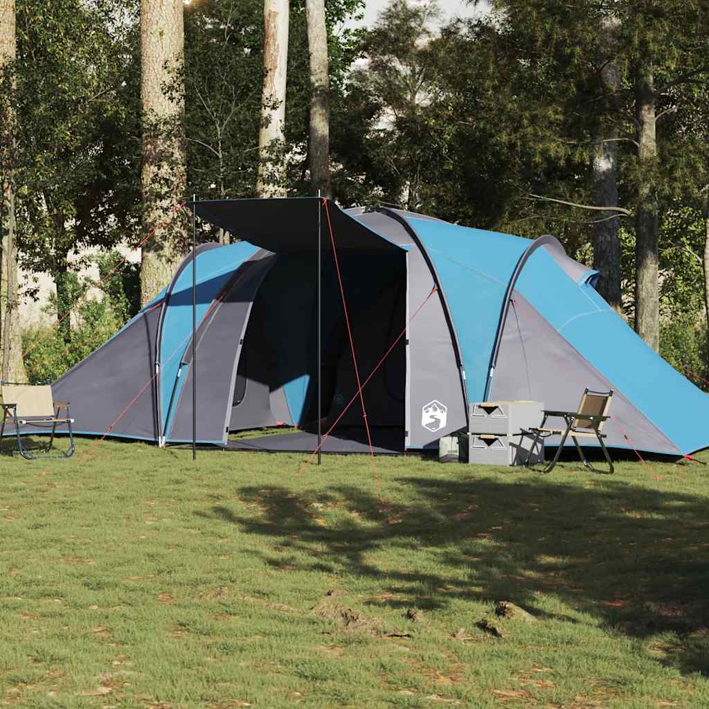 vidaXL Tente dôme familiale 6 personnes Bleu Imperméable