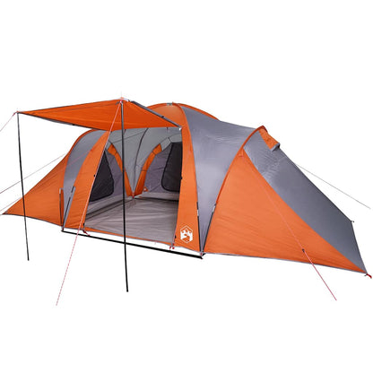 vidaXL Tente dôme familiale 6 personnes Gris et orange Imperméable