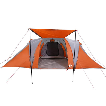 vidaXL Tente dôme familiale 6 personnes Gris et orange Imperméable