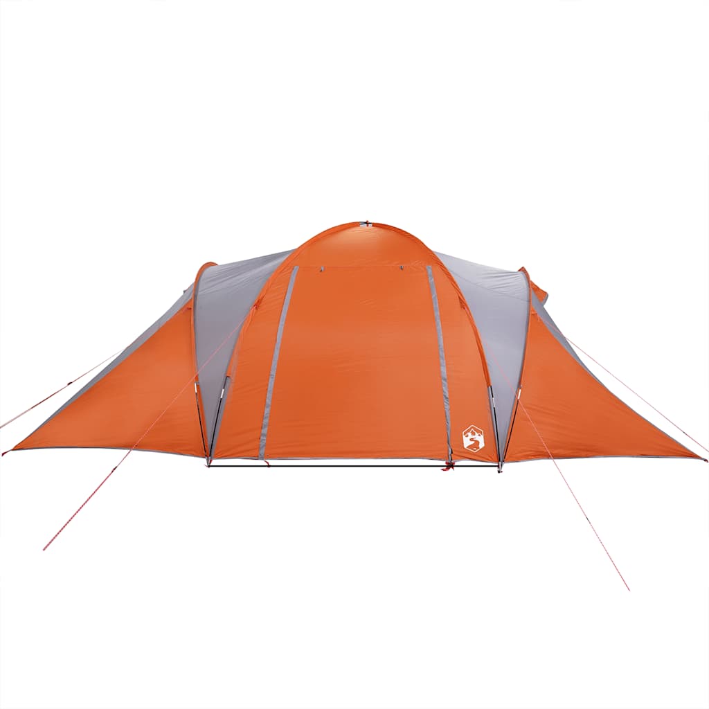 vidaXL Tente dôme familiale 6 personnes Gris et orange Imperméable