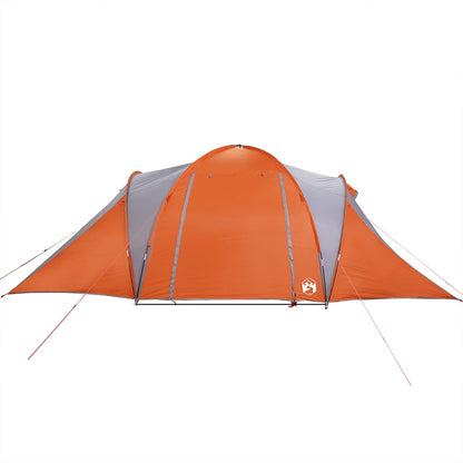 vidaXL Tente dôme familiale 6 personnes Gris et orange Imperméable