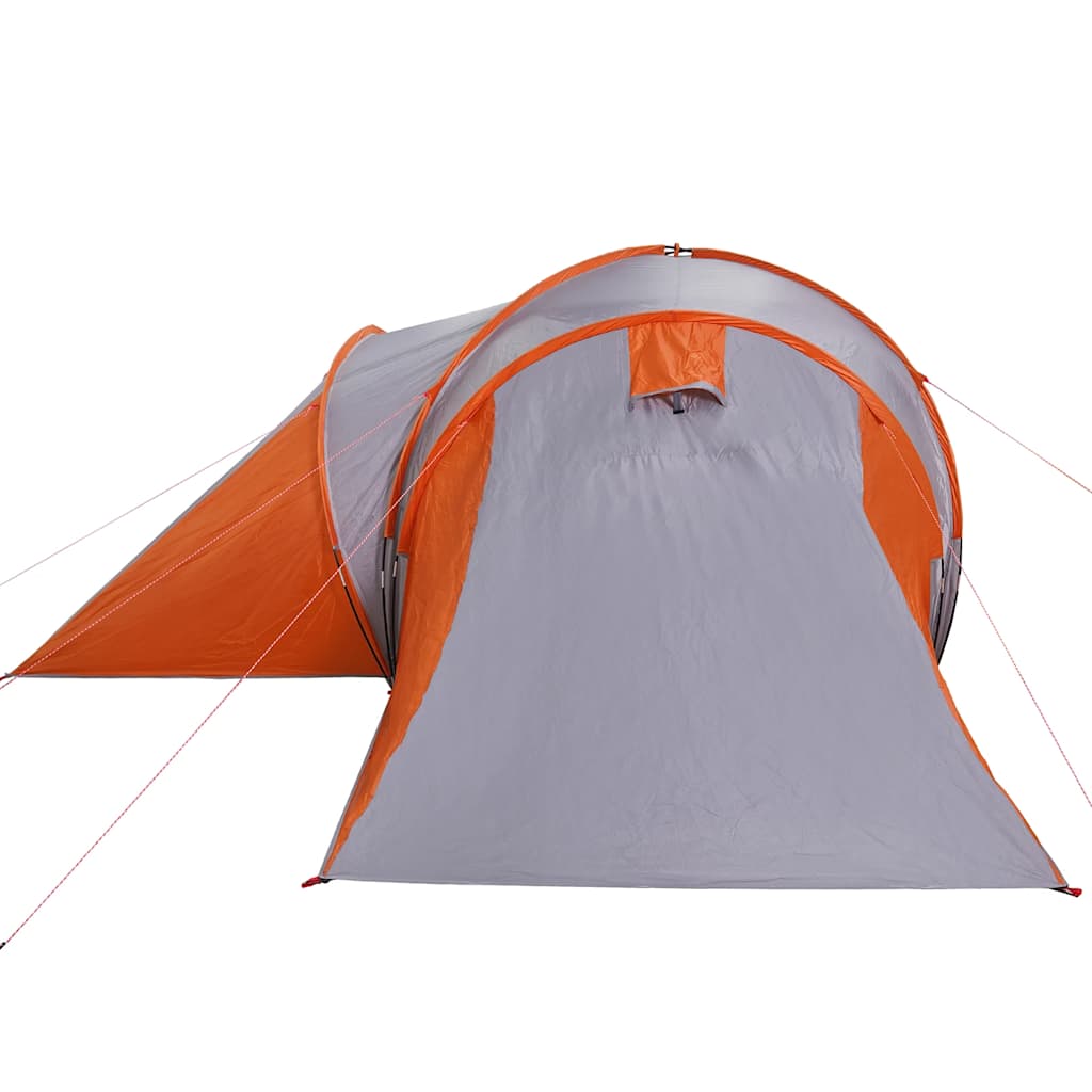 vidaXL Tente dôme familiale 6 personnes Gris et orange Imperméable