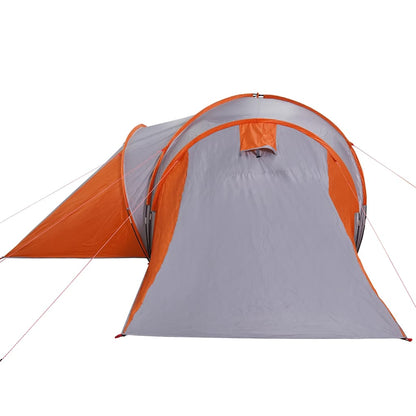 vidaXL Tente dôme familiale 6 personnes Gris et orange Imperméable