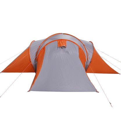 vidaXL Tente dôme familiale 6 personnes Gris et orange Imperméable