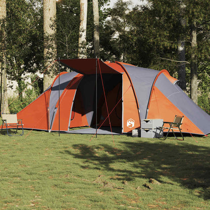 vidaXL Tente dôme familiale 6 personnes Gris et orange Imperméable