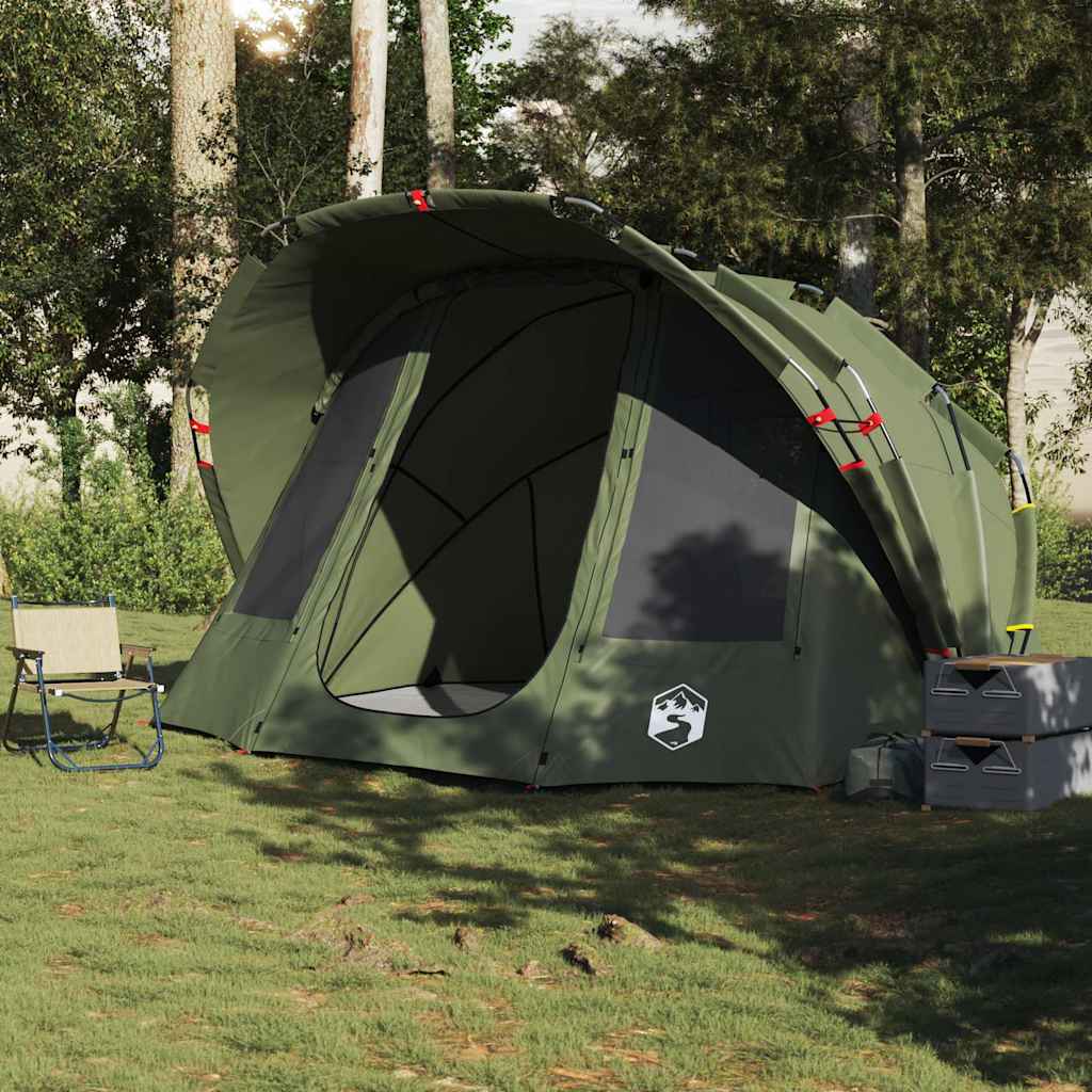 vidaXL Tente de pêche 5 personnes vert olive imperméable
