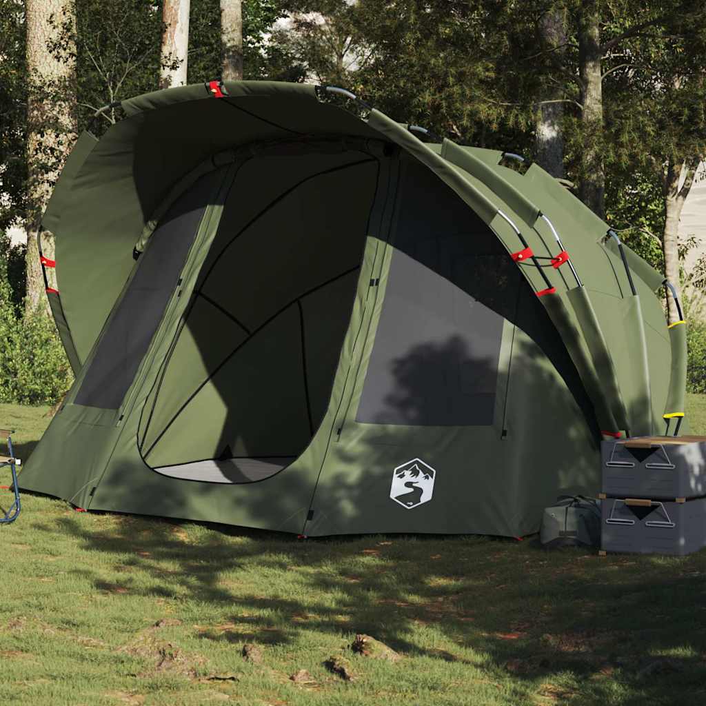 vidaXL Tente de pêche 5 personnes vert olive imperméable