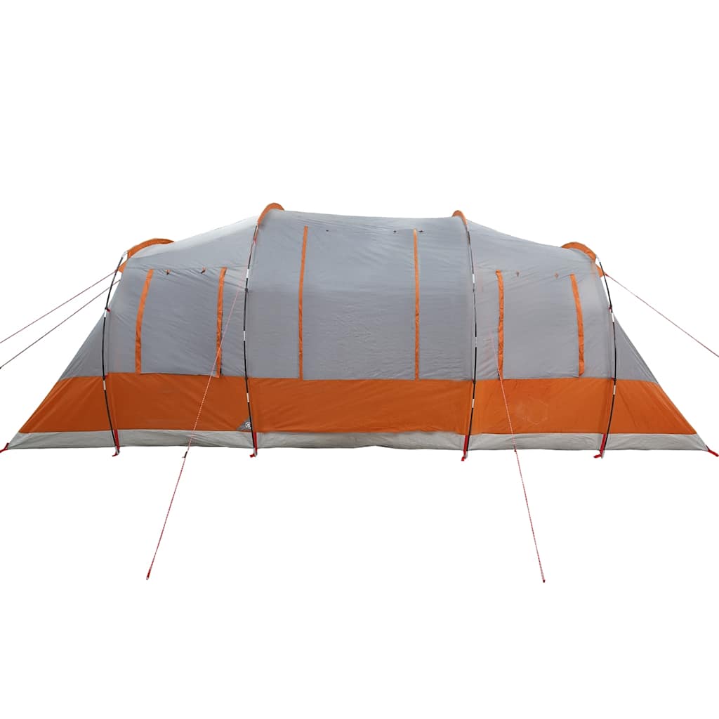 vidaXL Tunnelzelt 4 Personen Grau und Orange Wasserdicht