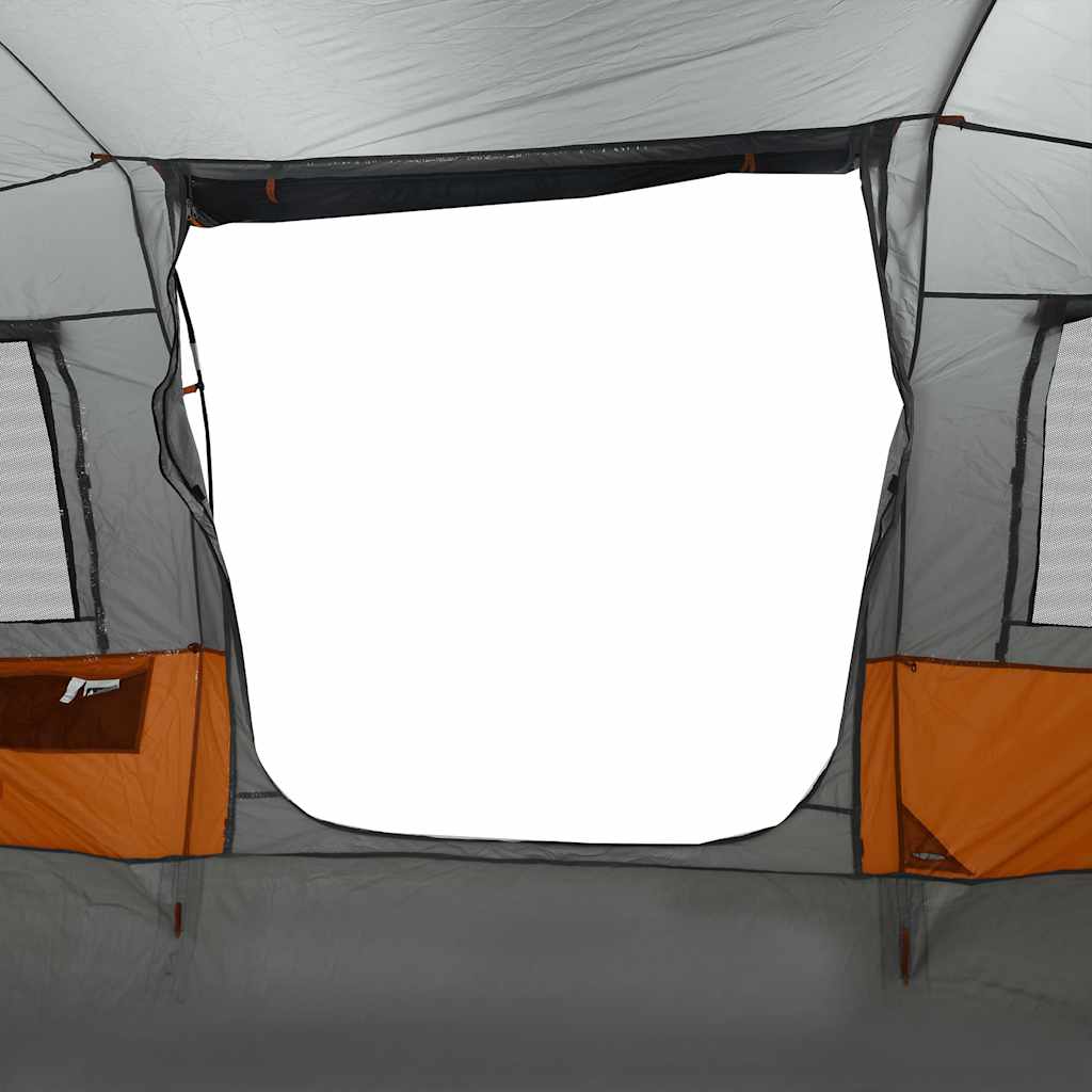 vidaXL Tunnelzelt 4 Personen Grau und Orange Wasserdicht