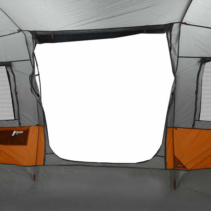 vidaXL Tunnelzelt 4 Personen Grau und Orange Wasserdicht