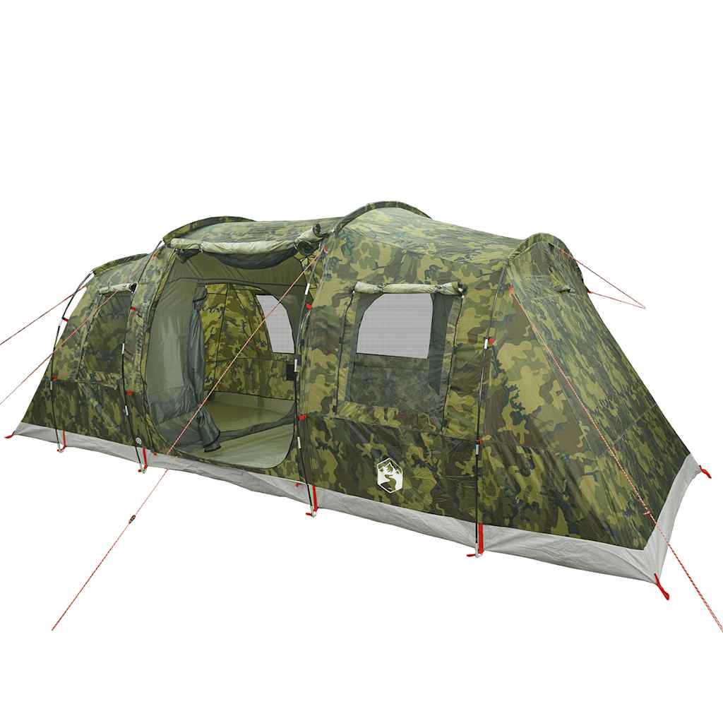 vidaXL Tunnel-Familienzelt 6 Personen Camouflage Wasserdicht