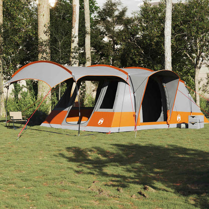 vidaXL Tunnelzelt 5 Personen Grau und Orange Wasserdicht