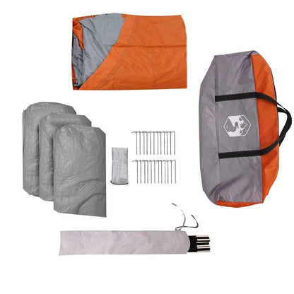 vidaXL Kuppel-Familienzelt 8 Personen Grau und Orange Wasserdicht